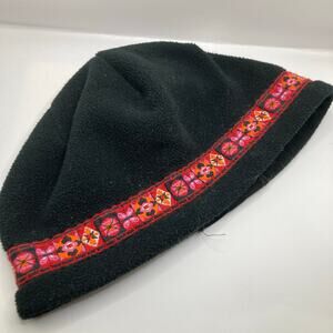 Trailheads Adult M Black Fleece Embroidered Ponytail Beanie Ski Run Outdoor